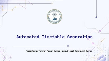 Timetable Generation using AI - Advanced AI Project - IIT Patna