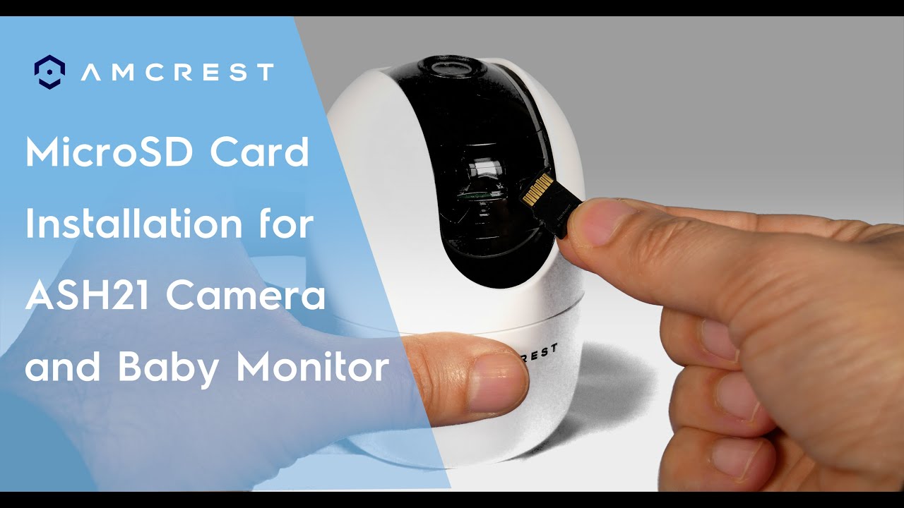 How to Install a Micro SD Card into Amcrest ASH21 WiFi Pan/Tilt Camera Baby  Monitor 
