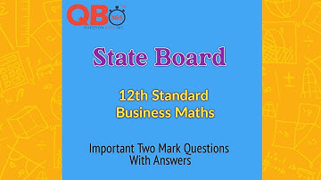 12th Business Maths Important Two Mark Questions With Answers