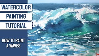 WATERCOLOR Painting TUTORIAL - How to Paint a Waves #loose #sketch #dailyart