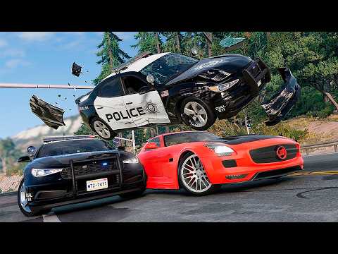 Police Chase and Epic Car Crashes | BeamNG.Drive #133