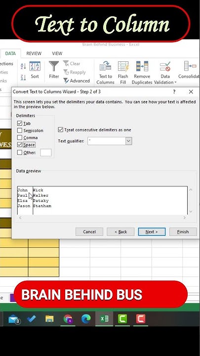 how to use text to columns in excel to divide one cell into two ...