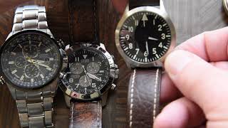 Setting time: The unique Mondaine Stop2Go, Maratac Mid-Pilot, Citizen Eco-Drive E812