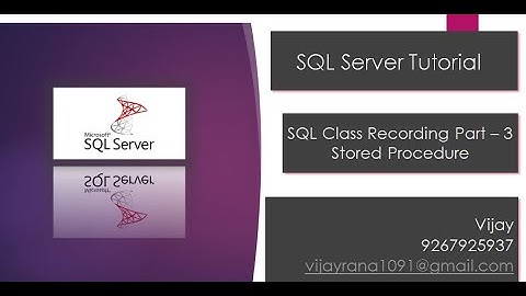 Stored Procedures | SQL Server Class Recording | By Vijay Rana | By Vijay | By Techies Era
