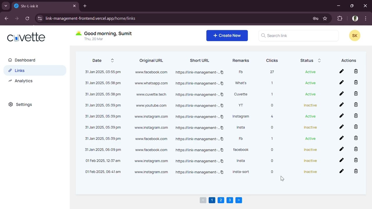 Shr-L-ink it   Website (Link Management Web Application, MERN Stack, Full stack Project)