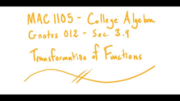 MAC 1105 - Gnotes 012 - Sec 3.4 - Transformations of Functions