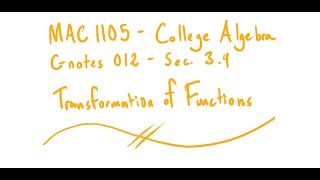Celebrity MAC 1105 - Gnotes 012 - Sec 3.4 - Transformations of Functions Profile