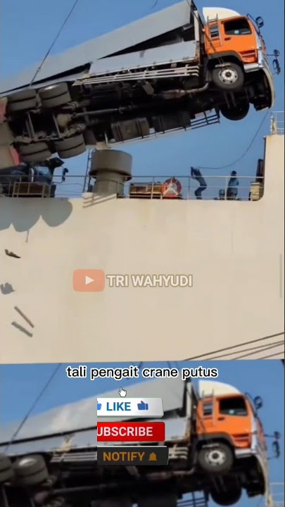 Detik detik tali pengait crane putus #viral #viraltiktok #vídeoviral