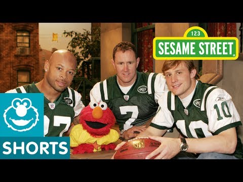 For more videos and games check out our new website at www.sesamestreet.org In this clip, Elmo meets three NY Jets and their coach. Sesame Street is a production of Sesame Workshop, a nonprofit educational organization which also produces Pinky Dinky Doo, The Electric Company, and other programs for children around the world.