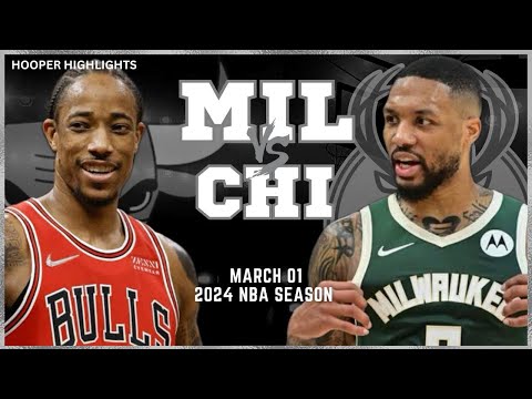 Milwaukee Bucks vs Chicago Bulls Full Game Highlights | Mar 1 | 2024 NBA Season