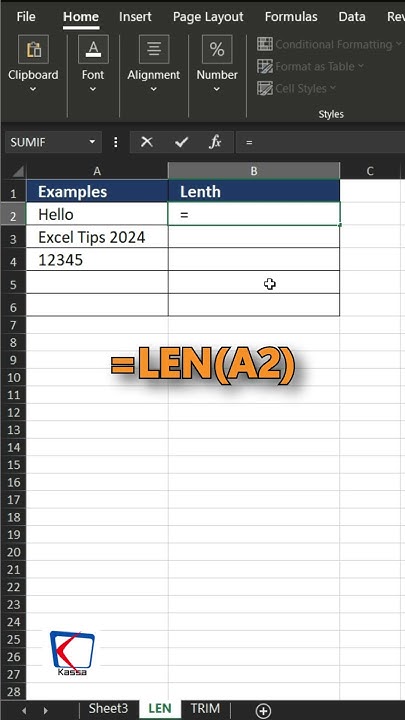 How to use LEN Function in Excel! - YouTube