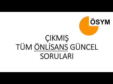 ÖNLİSANS KPSS TÜM ÇIKMIŞ SORULAR