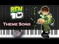 Ben 10 theme song  synthesia piano cover  tutorial