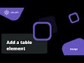 Working with the table element