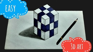 #shorts/ 3d rubic cube/ How to draw/ How to draw 3d art/ step by step/ tutorial /#3dart/ 3d Drawing