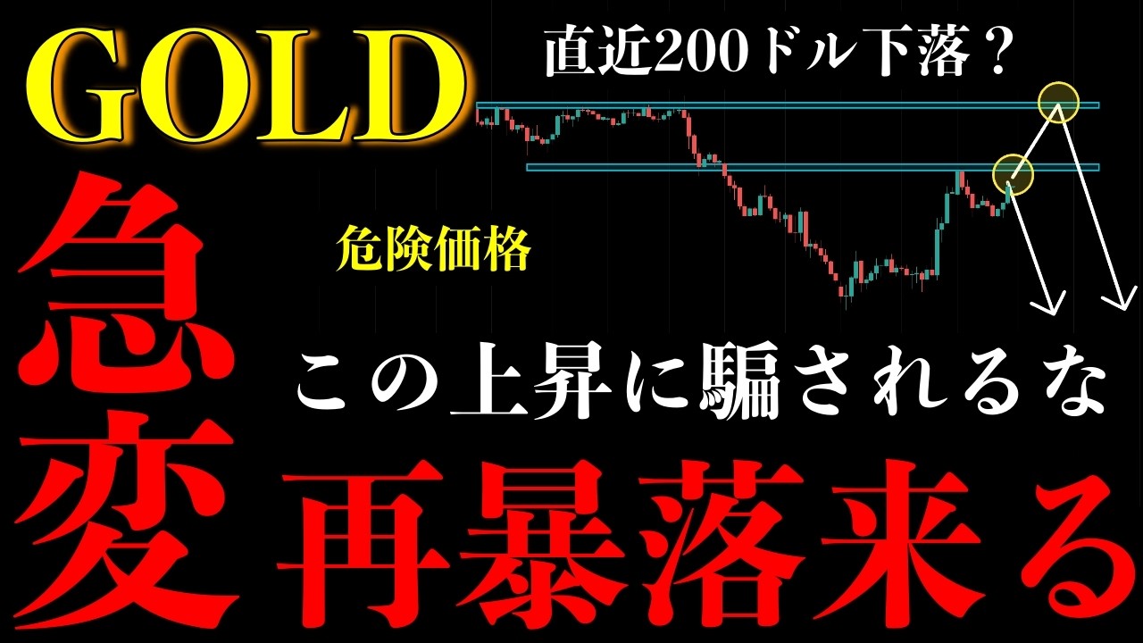 ⚠️ゴールド“再暴落来る”。上昇に騙されるな…ロング勢が大損する条件とは【XAUUSD分析】