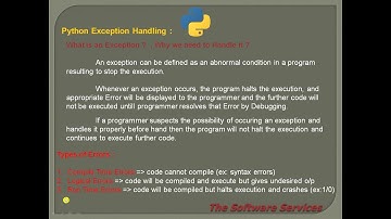 17  Python Exception Handling in Telugu