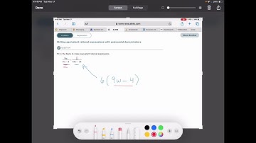 Writing equivalent rational expressions with polynomial denominators
