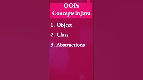 OOPs Concepts in Java