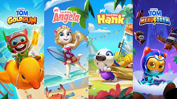 3580 | Talking Angela VS Talking Hank VS Talking Tom Hero Dash VS Talking Tom Gold Run | New Updates