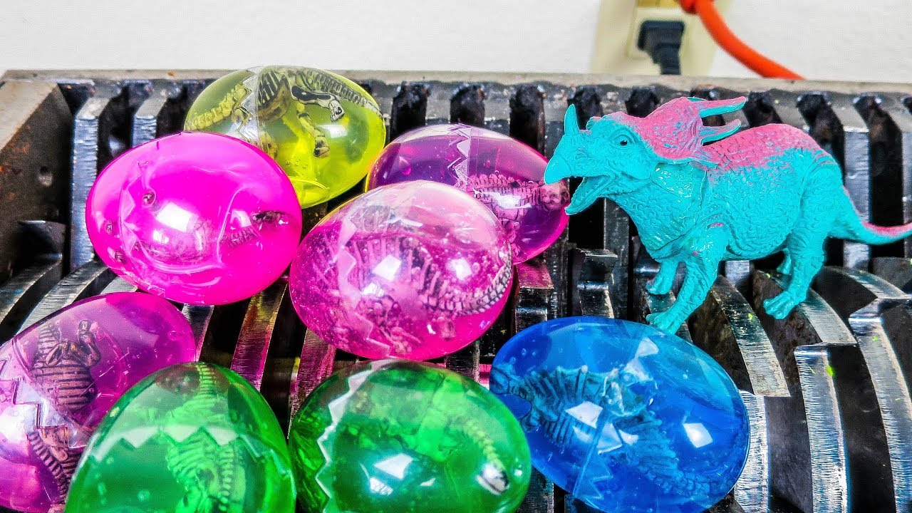 Dinosaur Slime Eggs Shredded! Slime Eggs Exploding! - YouTube