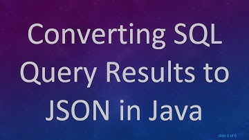 Converting SQL Query Results to JSON in Java