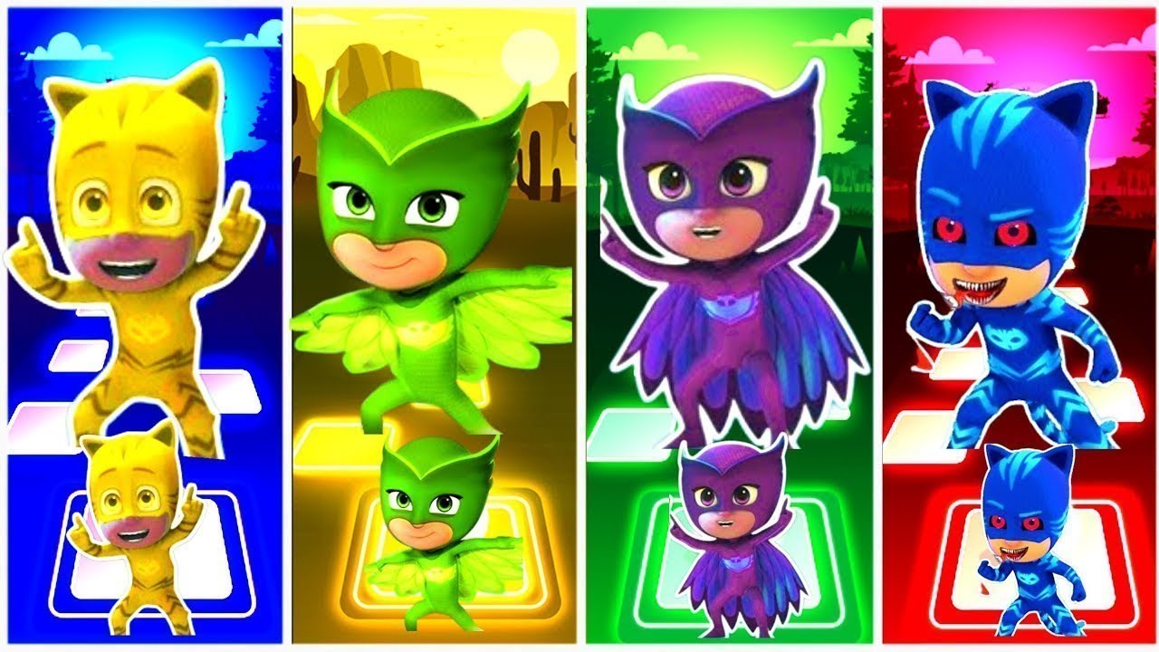 PJ MASKS CATBOY ★🆚 OWLETTE 🆚 NIGHT NINJA 🆚 GEKKO,,,, tiles hop EDM Rush ♥