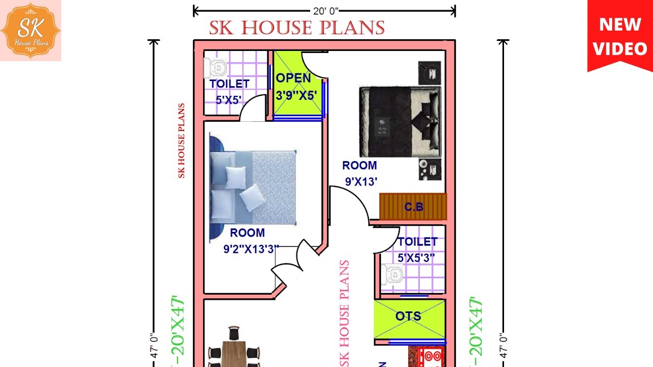 LATEST HOUSE PLAN 20 X 47 940 SQ FT 104 SQ YDS 87 SQ M 104 GAJ WITH INTERIOR YouTube LATEST HOUSE PLAN 20 X 47 940 SQ FT 104 SQ YDS 87 SQ M 104 GAJ WITH INTERIOR YouTube