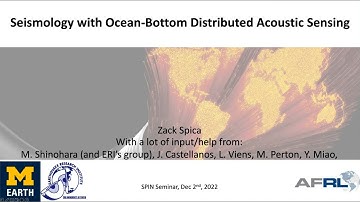 Friday Seminar: Seismology with Ocean-Bottom Distributed Acoustic Sensing
