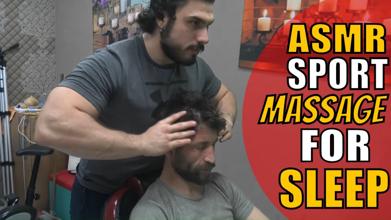 asmr sports massage for sleep + neck-back crack + back, toksen, foot, head, neck, arm, palm massage