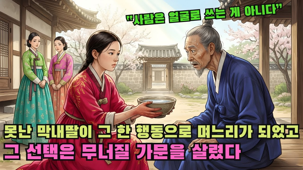 못생겼다 비웃던 막내딸이 단 한 행동으로 며느리가 되었고, 그 선택은 가문을 파산에서 건졌다 | 야담 | 조선야담 | 민담 | 설화 | 전래동화 | 오디오북