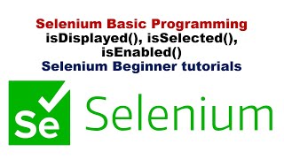 #18 How to Verify Visibility of Element, Difference B/W isDisplayed isSelected isEnabled in Selenium