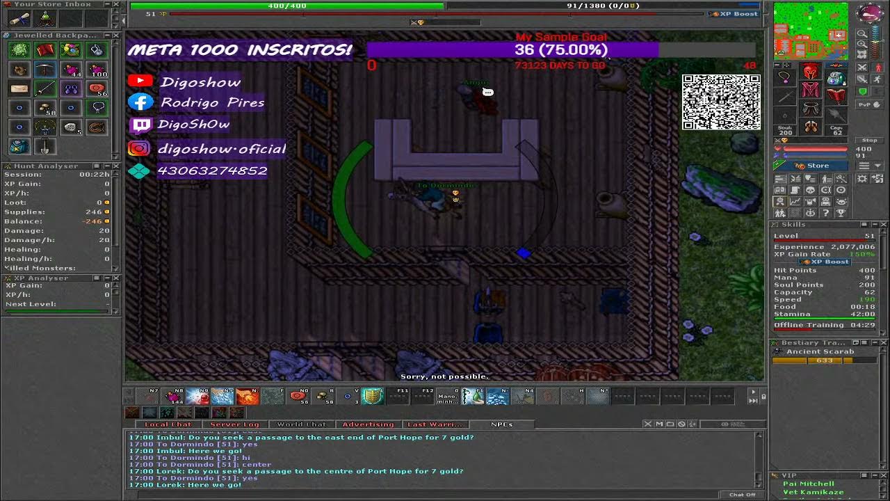 Tibia ACESSO YALAHAR + BARCOS / THE WAY TO YALAHAR QUEST COMPLETO