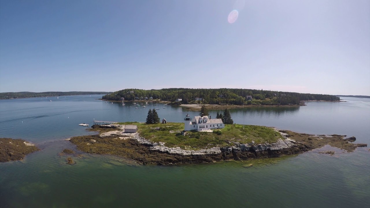 Maine's Pumpkin Island Light- Orbit View