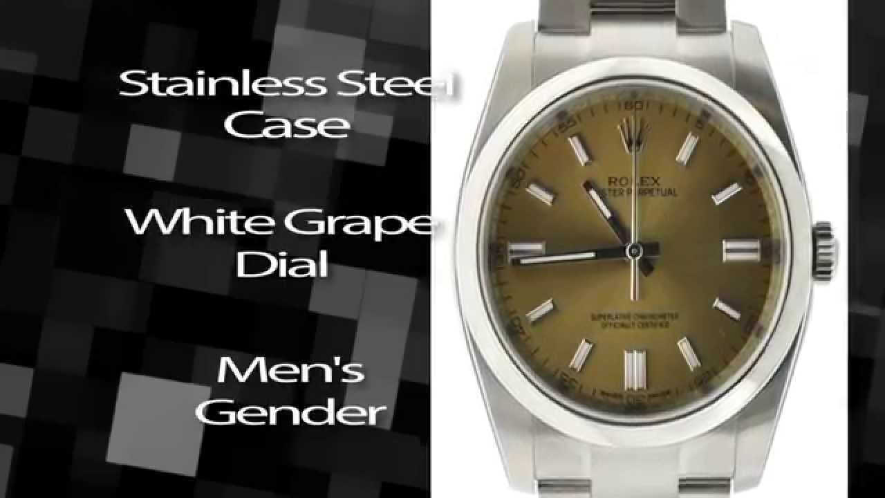 Rolex Oyster Perpetual White Grape Dial Watch