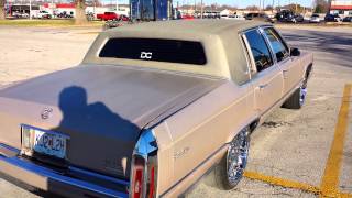 Old School Cadillac Deville with 2 DC audio XLs