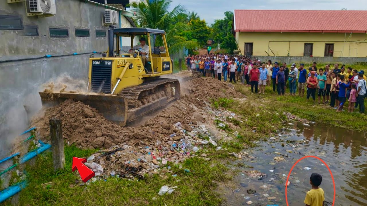 First Start New Perfect Project !! Complete100% Landfill Process by Bulldozer Komat'su & Dump Truck