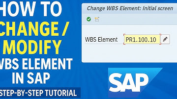 "How to Change / Modify WBS Element in SAP | Step-by-Step Tutorial"