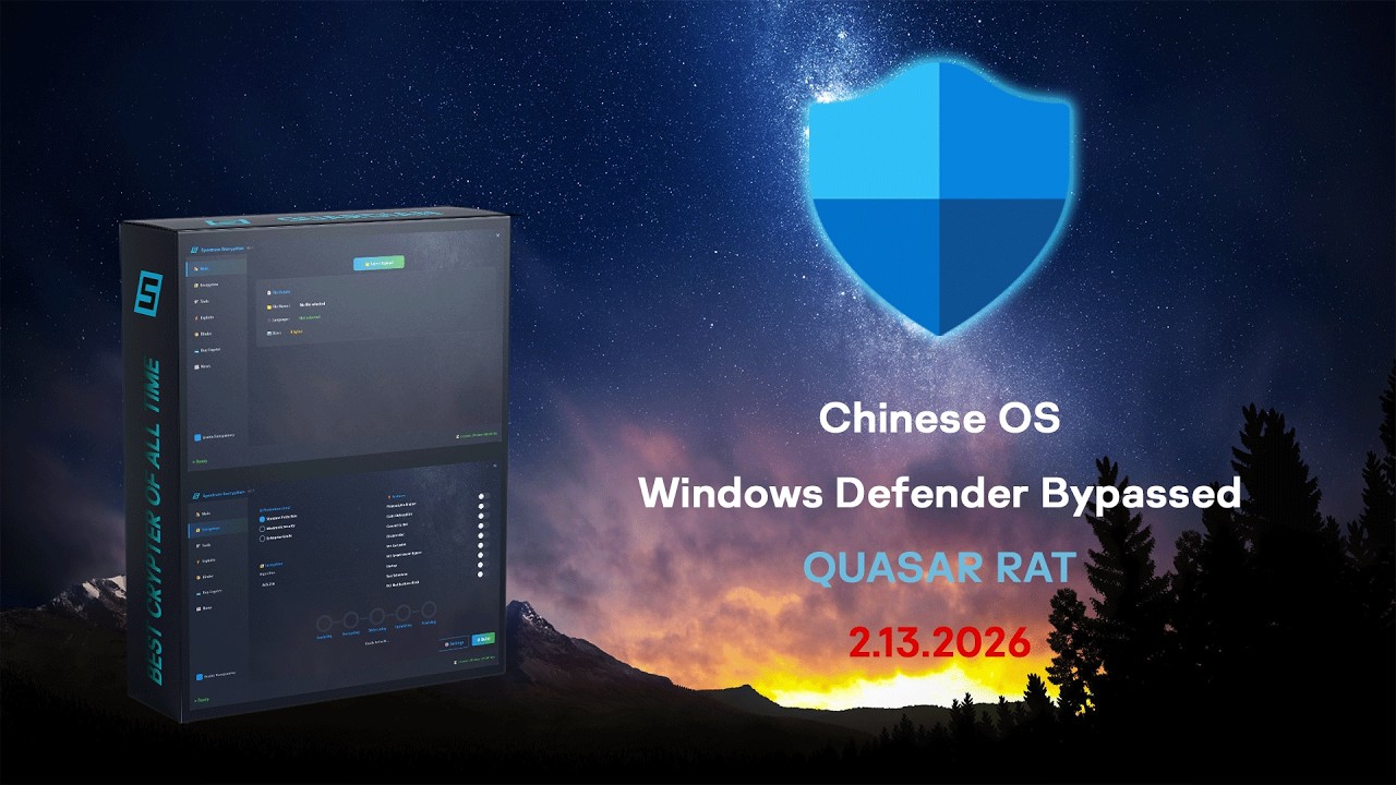 Crypter 2026 | FUD Crypter | Chinese OS | Windows Defender Bypassed (Quasar RAT)