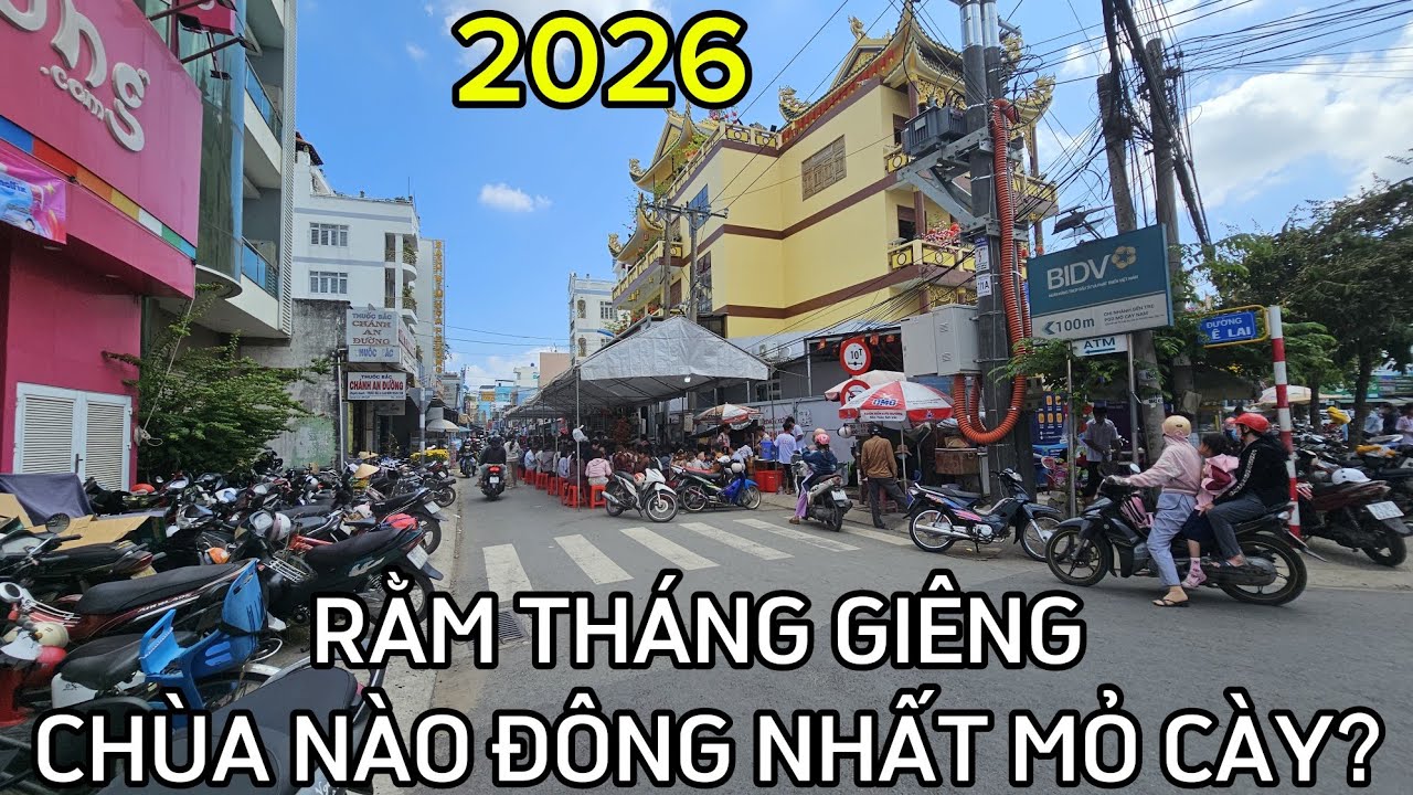 Chùa nào đông nhất Mỏ Cày rằm tháng giêng? 