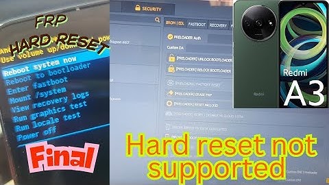 Redmi A3 Hard Reset + Frp final solution Unlocktool 🔓 - Hard reset not work solution 