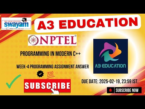 NPTEL Programming in Modern C++ Week 4 Programming Assignment Answers Solution Quiz | 2025 - Jan