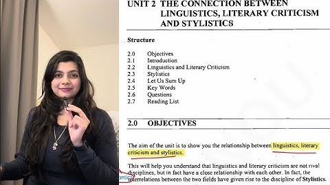 IGNOU MEG4 Block9-Stylistics Unit 2-The Connection between Linguistics,LiteraryCriticism, Stylistics