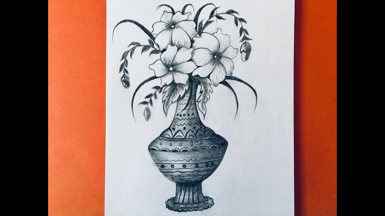 How to Draw Flower Vase Pencil Drawing Easy Drawing Tutorial  YouTube