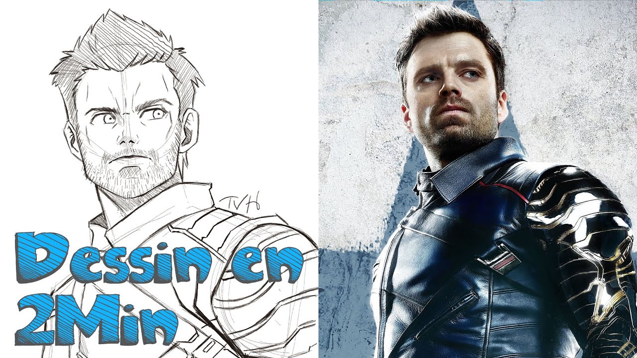 Dessin en 2min: Bucky Barnes - Falcon et Le Soldat d'Hiver - Captain ...