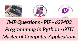 IMP Questions of Programming in Python - 629403 | GTU IMP Master Computer Applications - PIP | SEM 2