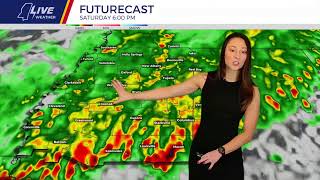 LIVE at 7 A few storms on Saturday could be strong to severe Maggye has the latest timing