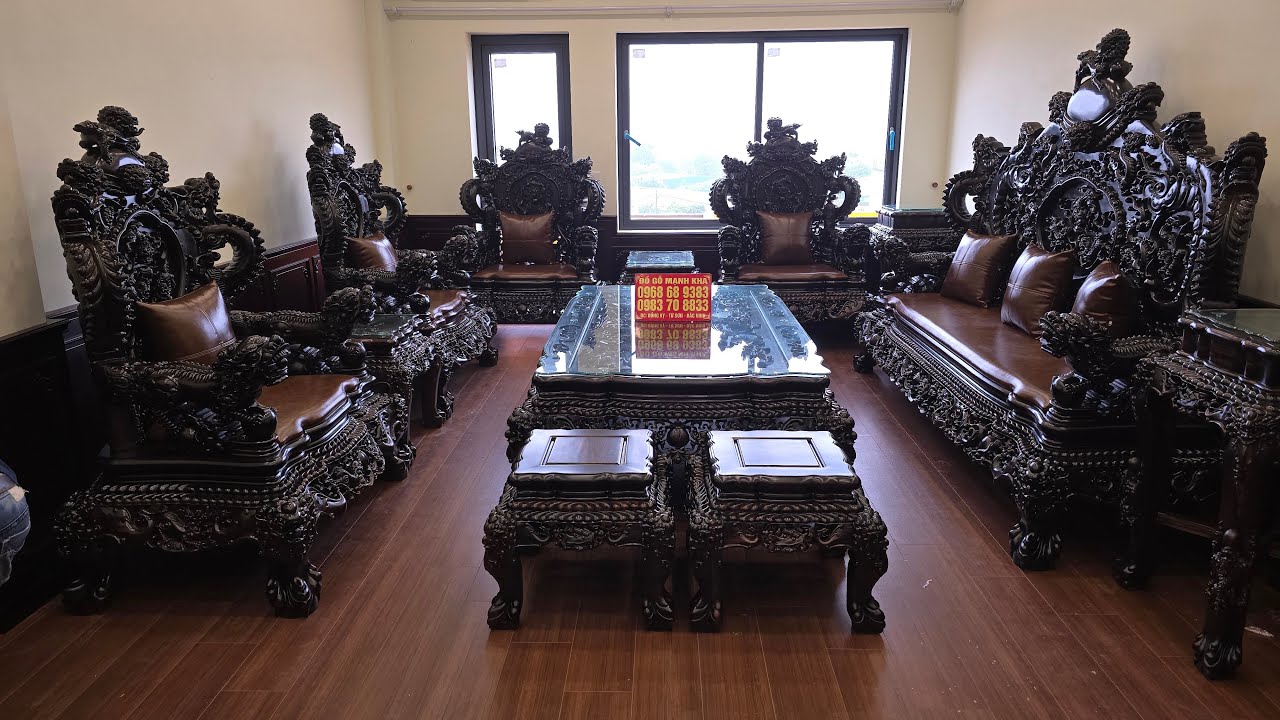 Bàn Giao Cực Phẩm Rồng Đỉnh Gỗ Mun Hoa Về Tư Gia Khách VIP Tại Hà Nội ( đồ gỗ đồng kỵ mạnh kha )