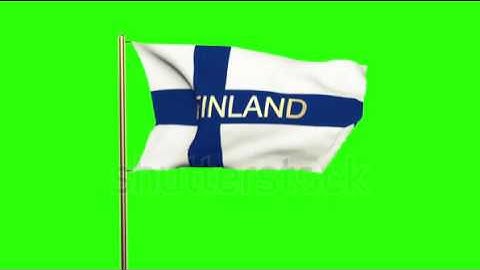 Finland flag with title waving in the wind. Looping sun rises style. Animation loop Stock video by