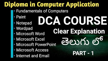 DCA Full Course In Telugu | Computer Basics Part -1 in Telugu | By Immanuel Tech